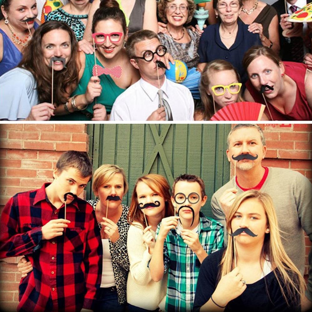 31 stuks grappige bruidstaartdecoraties, fotohokje-accessoires, snor, lippen, bril, masker, fotoaccessoires, bruiloftsfeestbenodigdheden