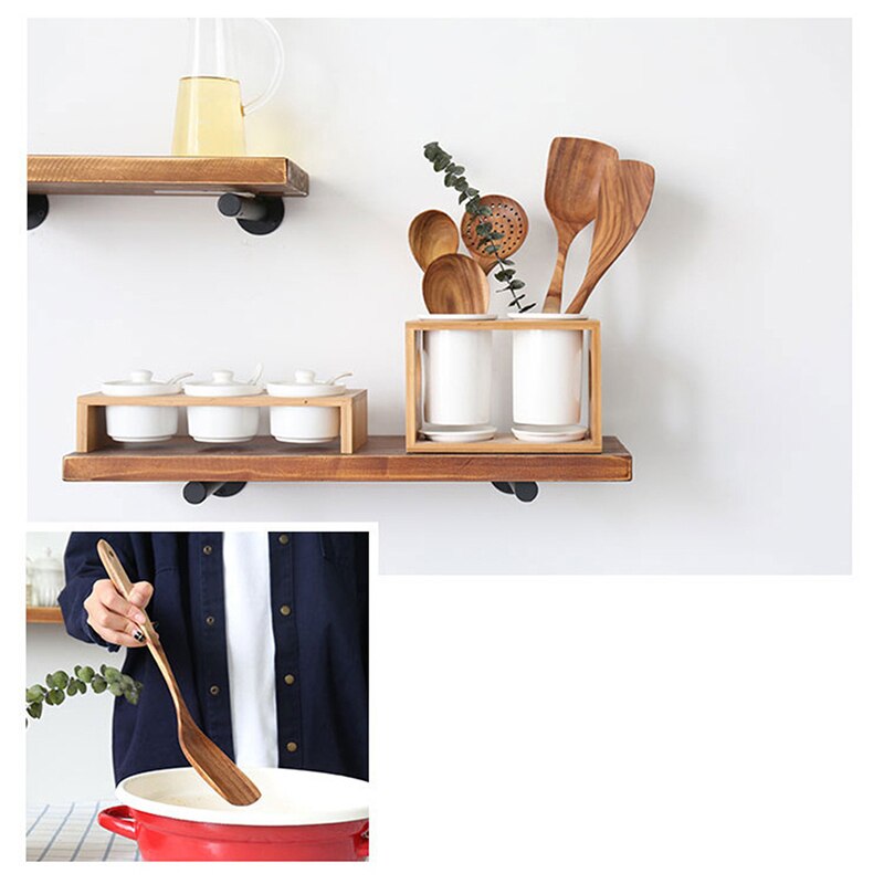 7 typer thai teak trä turner spatel ris sked stor soppa skopa för matlagning trä köksredskap leveranser