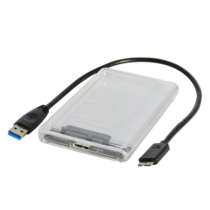 High-Speed 2TB USB 3.0 to 2.5 Inch External Hard Drive SSD HDD Transparent Enclosure: Default Title
