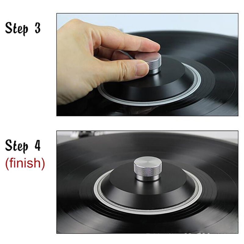 LP – stabilisateur de disque en acier Durable, plaque tournante en vinyle, Anti-choc, poids d'enregistrement/pince