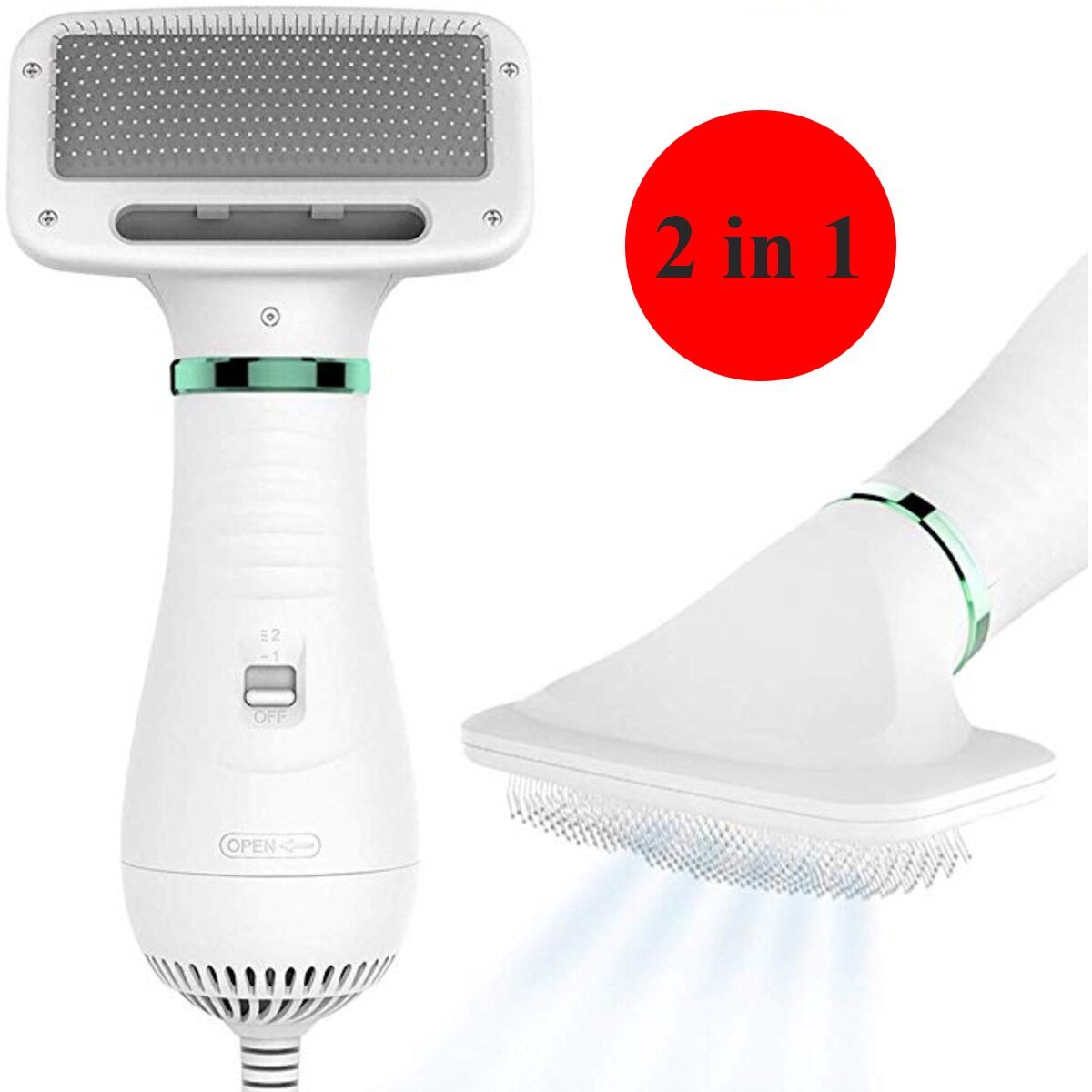 2 in 1 Portable Pet Hair Dryer Pin Cat Drying Hair Removal Pet Comb Beauty Stainless Steel Low Noise EU/US/UK/AU Plug 100-240v