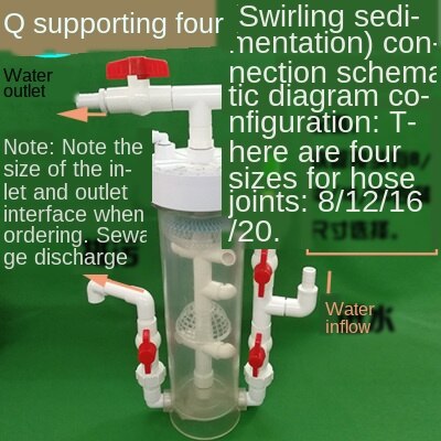 Cubo separador de remolino centrífugo para acuario, cubo sellado de prefiltro de lluvia para tanque de peces: Púrpura