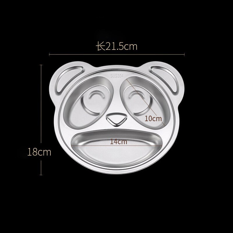 Stainless Steel Tableware Plate For Food Serving Table Plates For Children Dinner Lunch Kitchen Convenience Food Tray: panda