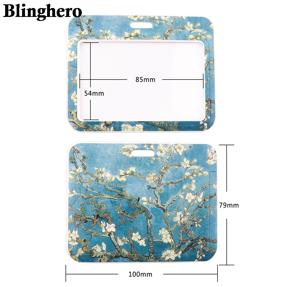 CB101 Mode Bloemen Lanyard Credit Card Id Houder Tas Student Vrouwen Bank Bus Visitekaartje Cover Badge