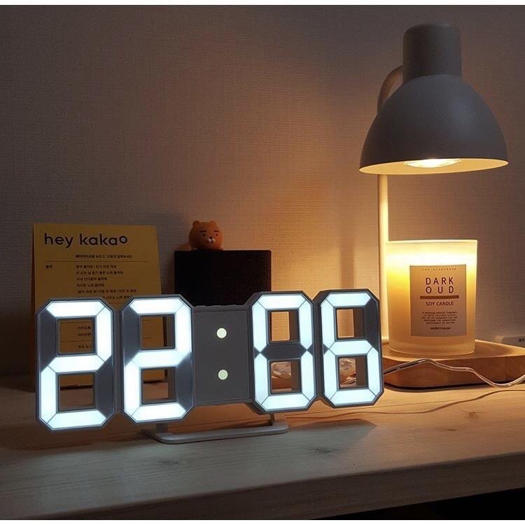 3D stereo clock LED alarm clock electronic clock thermometer living room wall digital clock clock 3d wall clock digital clock