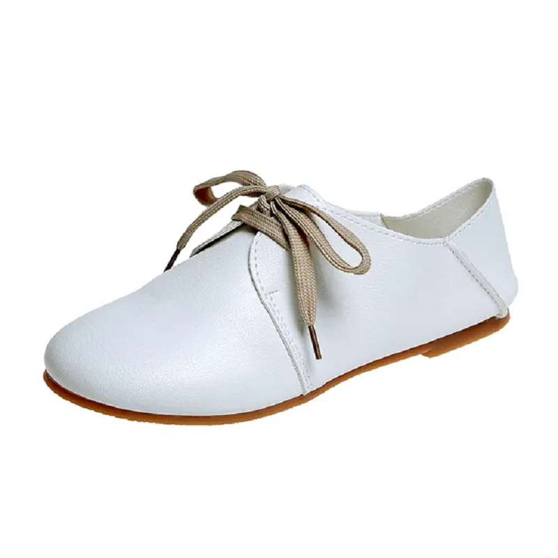 Scarpe stringate da donna carine leggere di alta qualità Zapatos De Mujer Lady Casual White Hotel Work & Office Flat Shoes A149