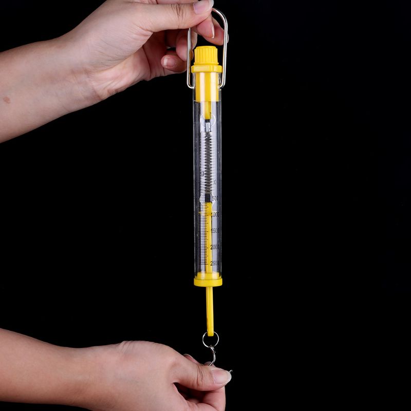 25N Dynamometer Plastic Tubular Spring Scale Dual Scale Labeled Physical Force Measuring Instruments for Laboratory Experiment