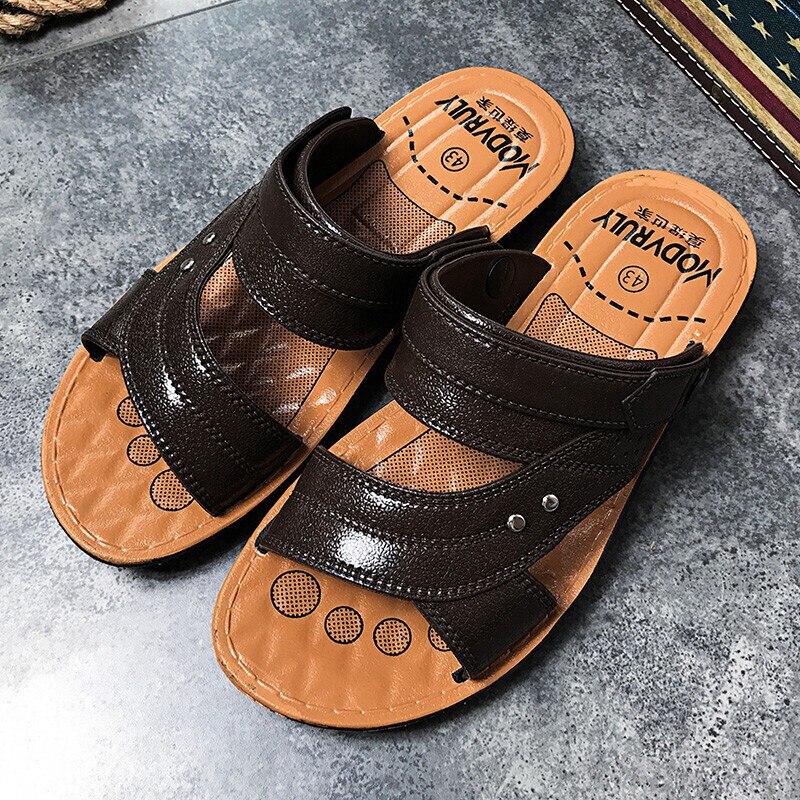 Mannen Sandalen Casual Schoenen Lichtgewicht Sandles Outdoor Sneakers Ademende Toevallige Strand Sandaal Slippers Schoenen Slippers: Brown / 42