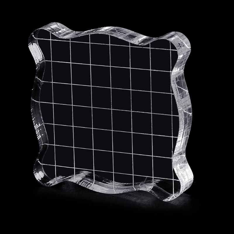 Transparent Acrylic Clear Stamping Block Grid and Grip Scrapbook Craft Making Essential Tool 8 Stlye Stamps for Scrapbooking: 7