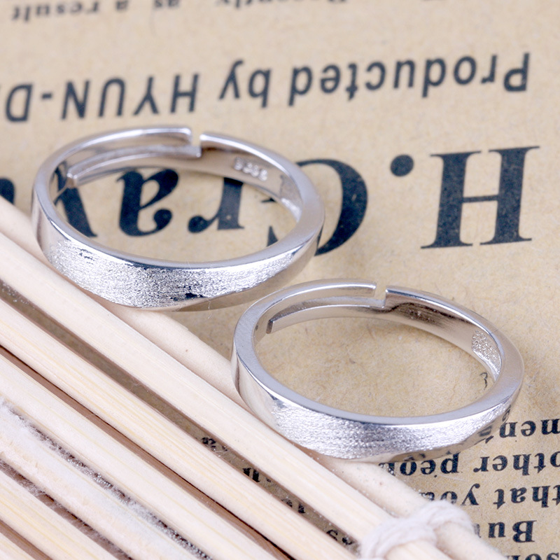 NEHZY Silver opening Lassa frosted couple rings male and female models vintage jewelry jewelry cute