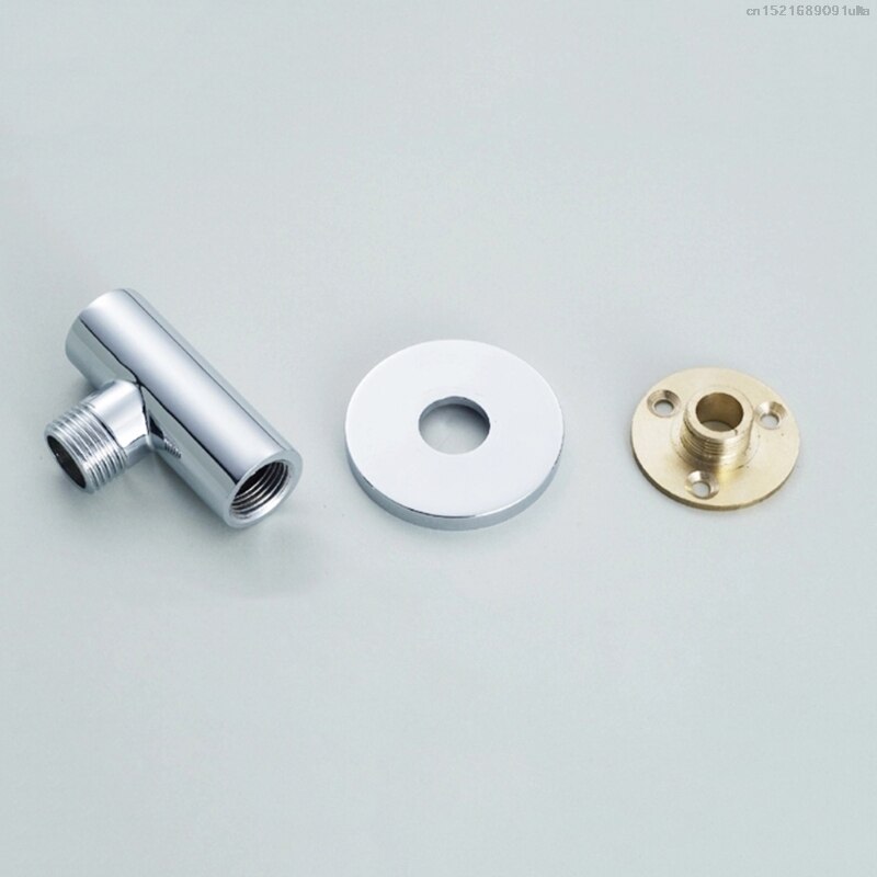 Chrome Shower Arm Flange Holder Brass Hose Connector Wall Suction Cup Wall Mount
