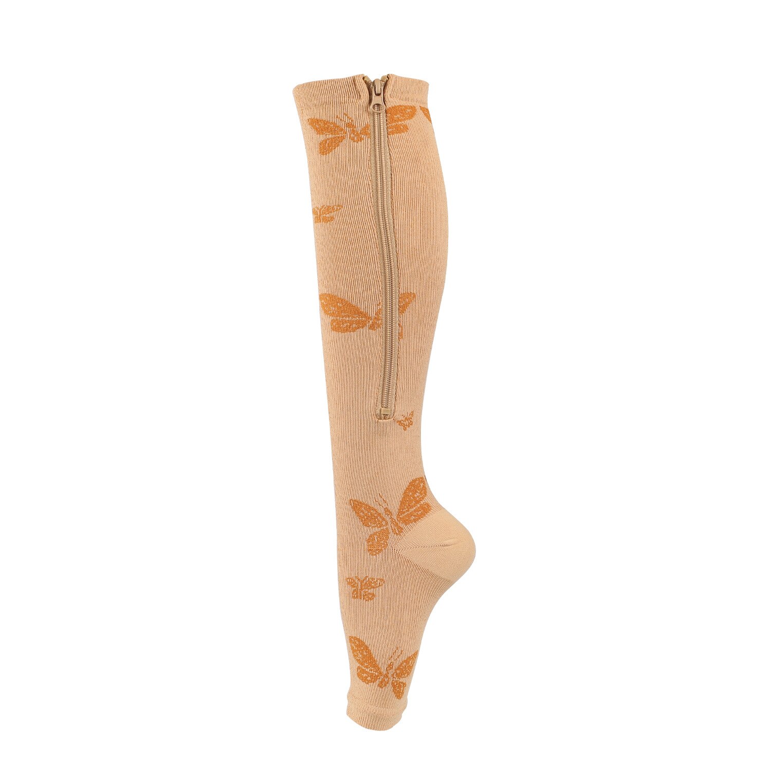 Copper Compression Sock Compression Stockings zipper compression sock with zip chaussette de compression medias de compresion: f / XXL