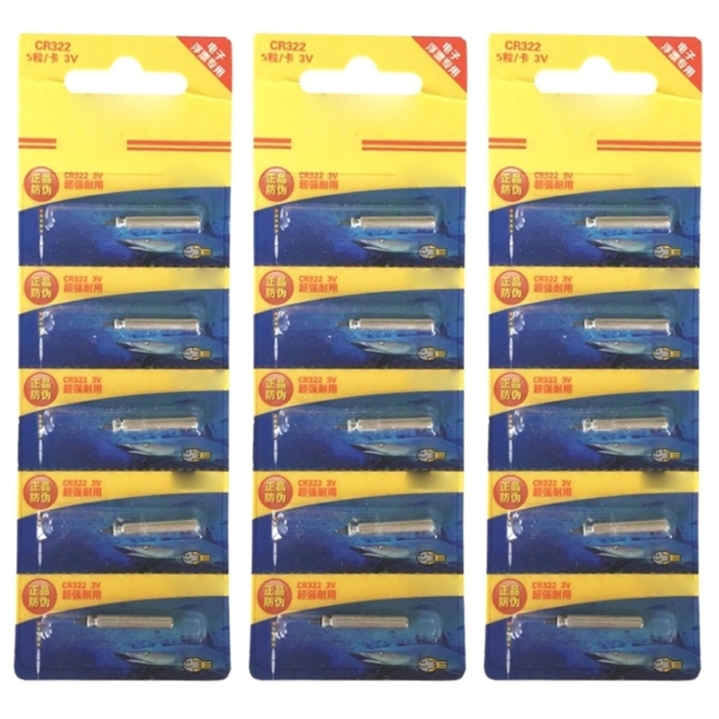 10/15/20Pcs Set CR322 Batterien Nacht Angeln Schwimmt Batterie 3V Pin Lithium-Batterie Elektronische angeln Zubehör: YELLOW