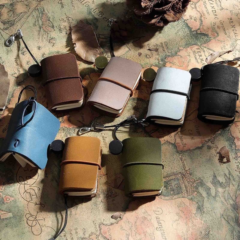 Blank Unlined Leather Notepad Diary Notebook for Artist Architect School 64Pages