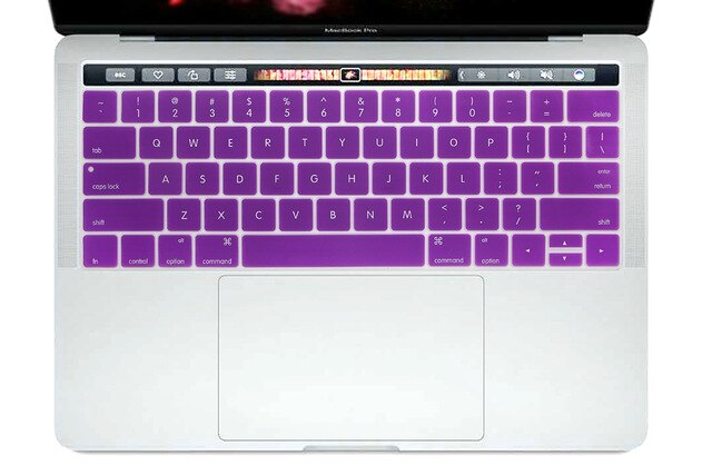 Silicone Keyboard cover Protector for MacBook Pro with Touch Bar Version / Model A1706 A1707 A1989 A1990 13 15: Purple