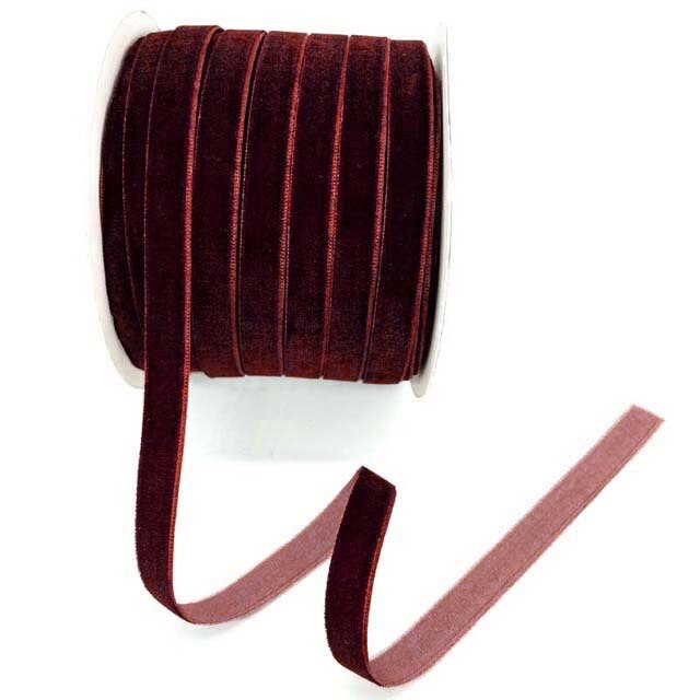 Ruban en velours 10 Yards 3/8 pouces (10mm), décoration de mariage, ruban fait à la main pour emballage , nœud pour cheveux, bricolage,: Wine Red