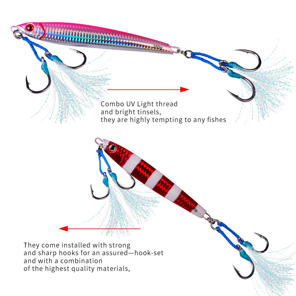 PROBEROS-anzuelos dobles de acero inoxidable, 1 paquete, 1/0-3/0-5/0-7/0-9/0 #, pesca con plumas