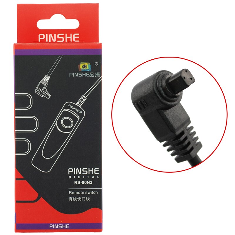 Pinshe RS-80N3 Remote Control Cord Shutter Release for Canon EOS 5D Mark II 5D 6D 7D 10D 20D 30D 40D 50D 1D 1DS 5D Mark III: Default Title