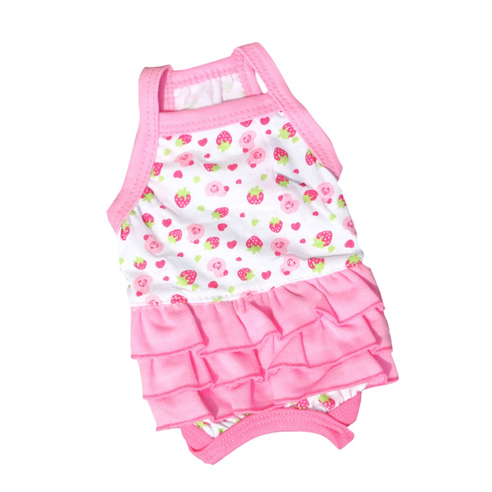 Aardbei Gedrukt Huisdier Rok Zomer Huisdier Kleding Hond Katoenen Jurk Mode Beugel Rok Dierbenodigdheden (Roze, maat Xs)