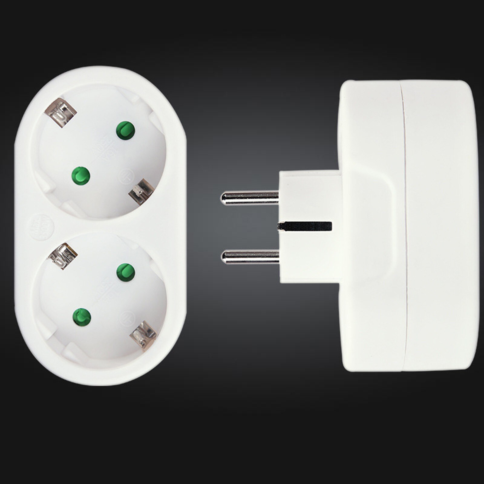 European Standard Socket Round Plug 2/3 Holes Socket With Switch On Off Wall Charger Adapter Power Outlet White Sockets
