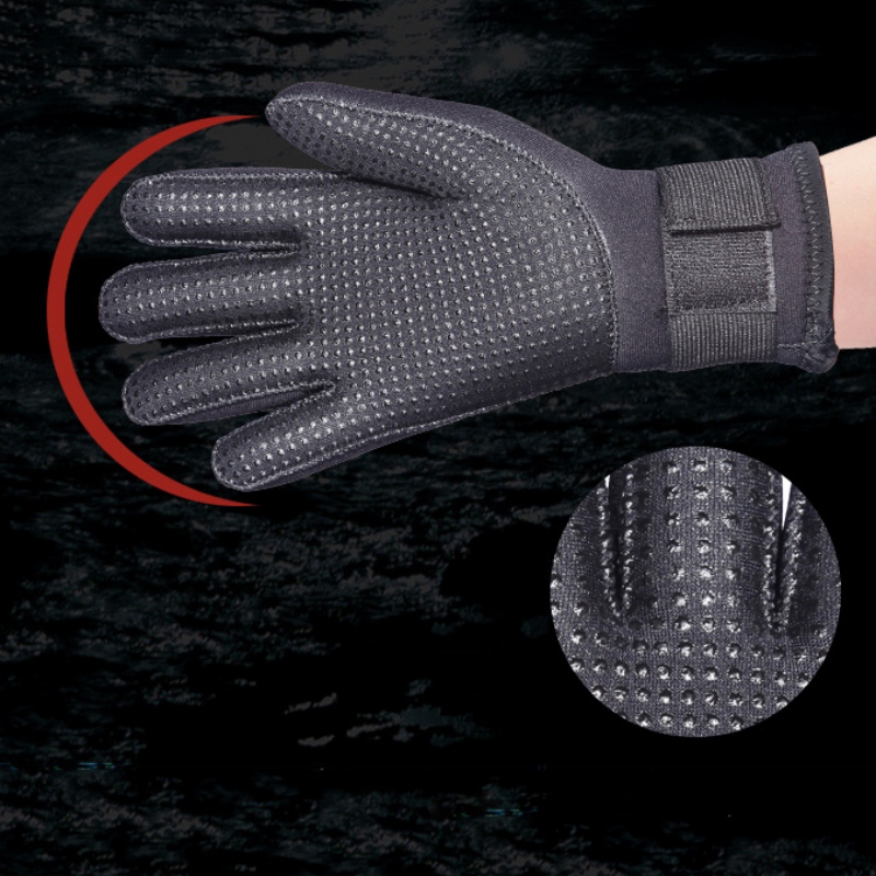 Guantes de buceo de neopreno de 3mm para pesca submarina, guantes antideslizantes, guantes ajustables para mantener el calor, accesorios de buceo