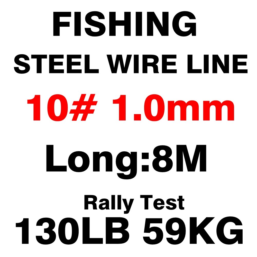 Fishing steel wire Fishing lines 50m-8m max power 7 strands super soft wire lines Cover with plastic Waterproof: Diameter 1.0mm