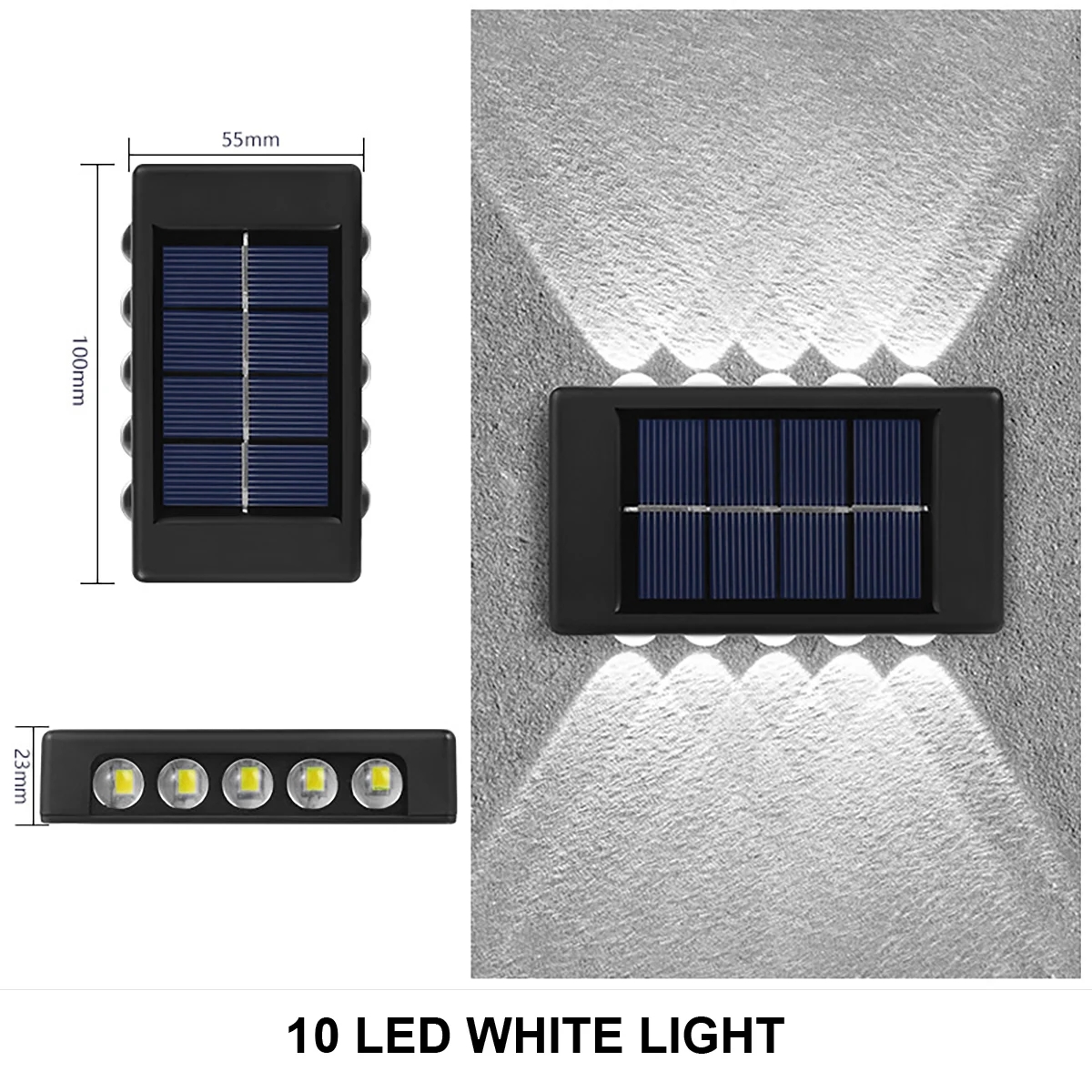 Lámpara Solar de pared para exteriores, luz alimentada por energía Solar impermeable hacia arriba y hacia abajo, ilumina el hogar, jardín, porche, decoración de patio, luz Solar exterior