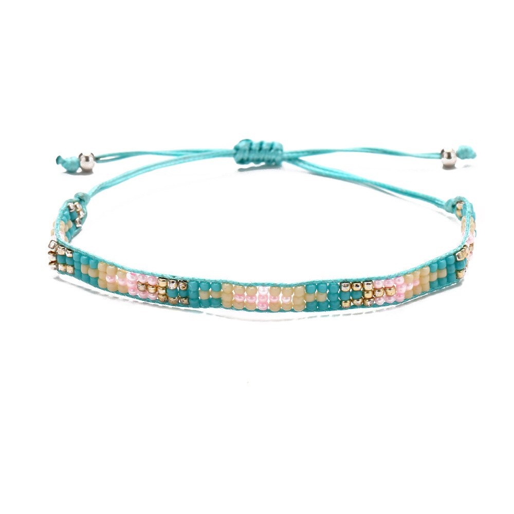 Set di braccialetti intrecciati stile bohemien retrò pop set di perle di riso gioielli intrecciati nuovi braccialetti di amicizia con corda a mano in stile etnico: HJ0000295-3