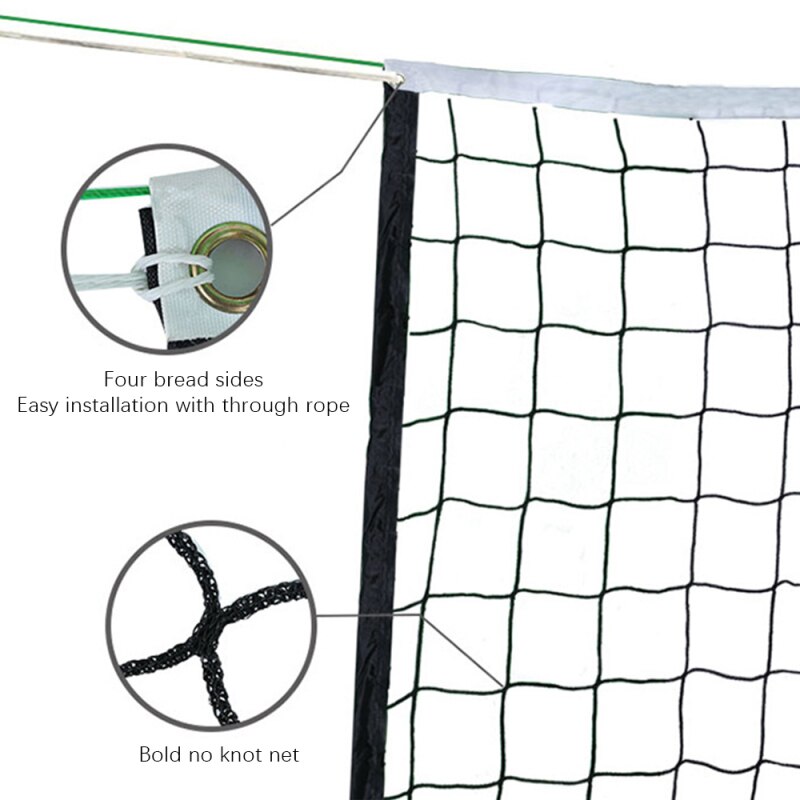 Opvouwbare Standaard Officiële Size Outdoor Indoor Beachvolleybal Netto Sport Netting Met Stalen Kabel En Pouch Netto Voor Valleyball