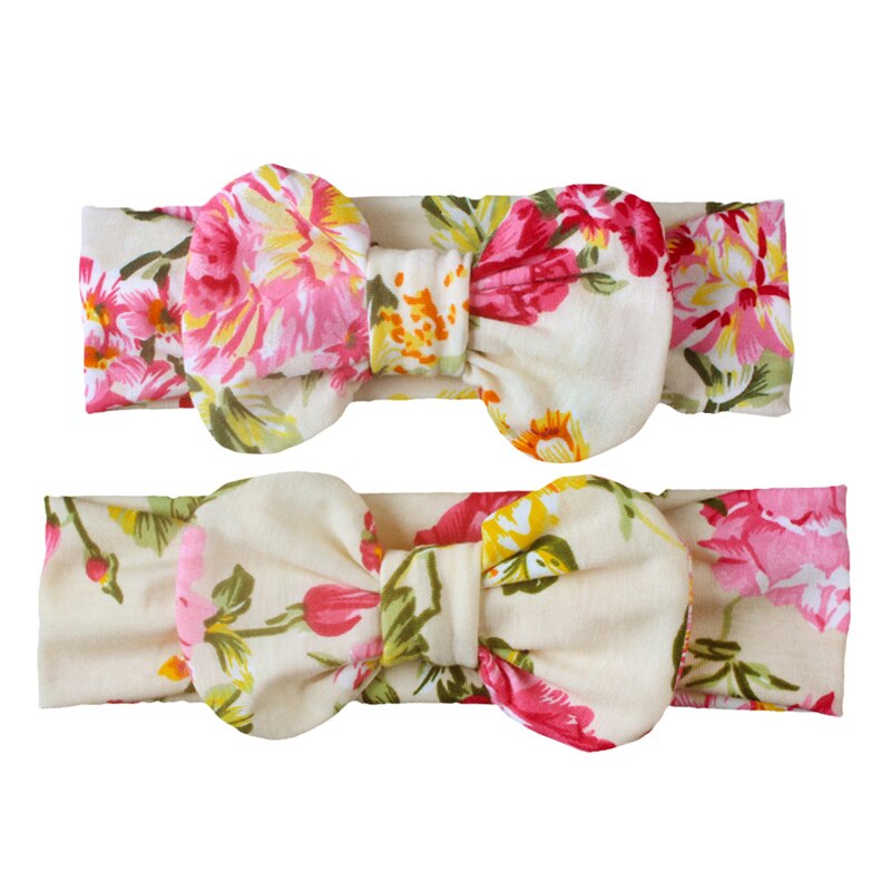 Balleenshiny 2 Stuks Moeder En Kind Hoofdband Sets Gedrukt Luipaard Print Geknoopt Hoofdband Polyester Katoen Zachte Haaraccessoires: T12