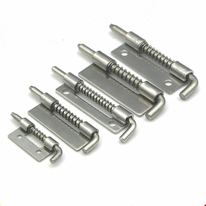 304 Stainless Steel Loaded Hinge Safety Spring Bolt Barrel Latch for Industrial Welding Distribution Cabinet Hardware