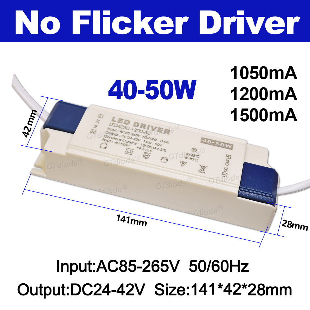 110V 220V 30W 36W 40W 50W LED-Treiber DC24-42V 700mA 750mA 900mA 1050mA 1200mA 1500mA flimmerfreie Stromversorgung Außenbeleuchtung