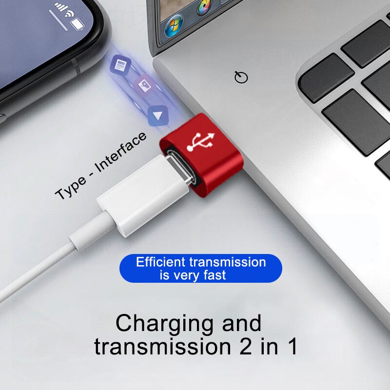 Adattatore da USB a tipo C Convertitore connettore femmina USB 3.1 tipo C Trasferimento dati di ricarica standard per iPhone MacBook
