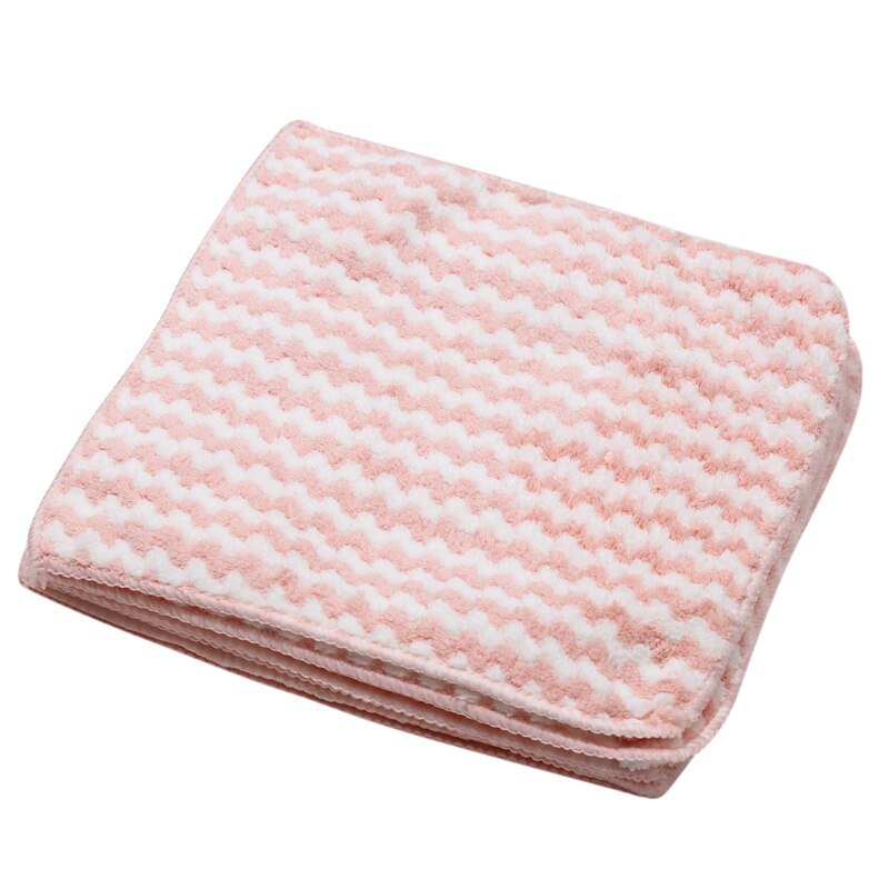 Cleaning Dish Washing Cloth Striped Flower Household Kitchen Towels Absorbent Thicker Microfiber Wipe Table Kitchen Towel