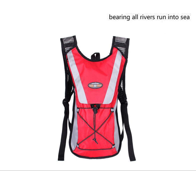 Nylon Cycling Hydration Backpack With Water Bag Backpack 2L For bike Outdoor Shoulder Sports: Red