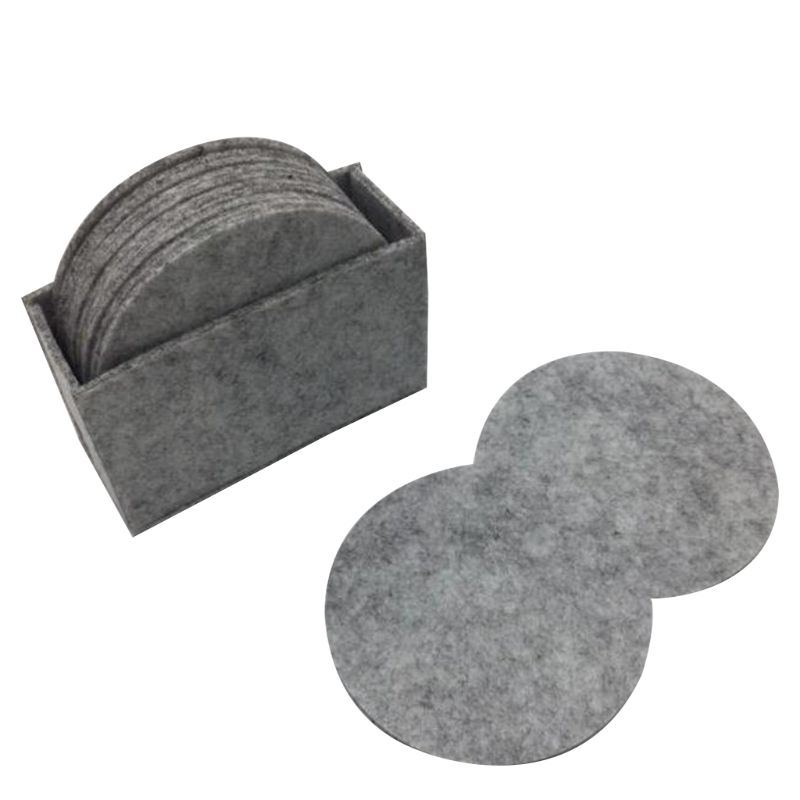 10Pcs Waterproof Felt Drink Coaster Set with Holder Modern Decorative Coasters with Holder Table Coasters: 2