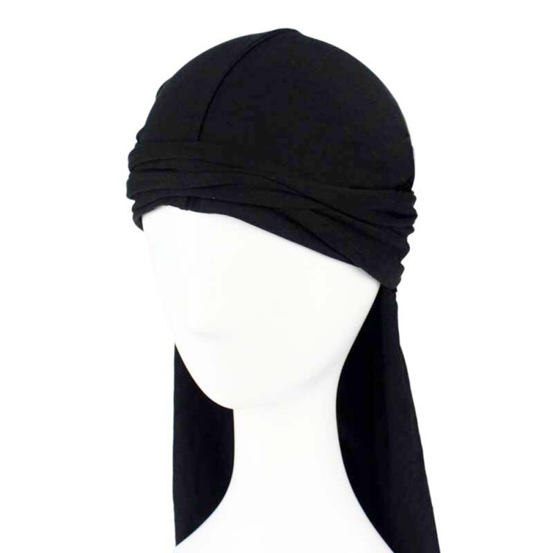 Spandex König S Durag Hütte Durags Bandana Turban Perücken Männer Seidige Durag Headwear Stirnband Schwarz/Weiß Haar Zubehör