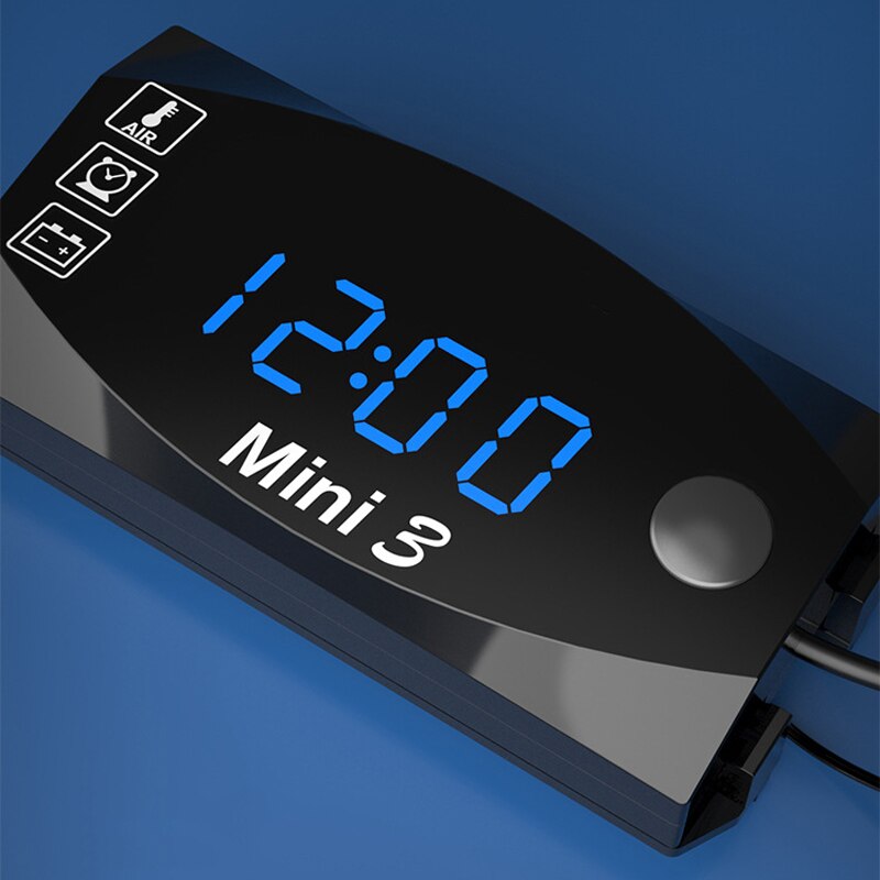Ip67 waterdichte led-horloges met digitale display, drie-in-één universele elektronische motorfietsklok, thermometer en voltmeter