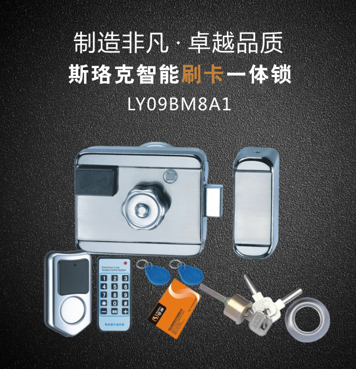 Electronic Door Access Control System Integrated RFID With ID 38mA Reader Electric Single Double head Gate 12V Power supply Lock: Built-in battery