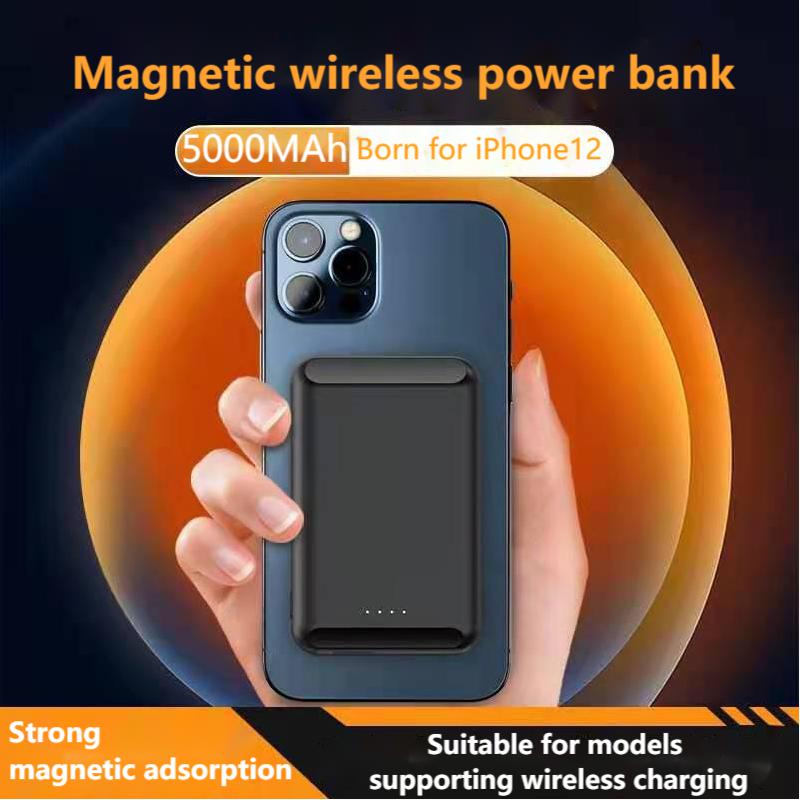 Arvin Magnetische Draadloze Oplader 5000Mah Mini Power Bank Voor Iphone 12Pro Max Mini Magnetische Externe Batterij Draagbare Powerbank
