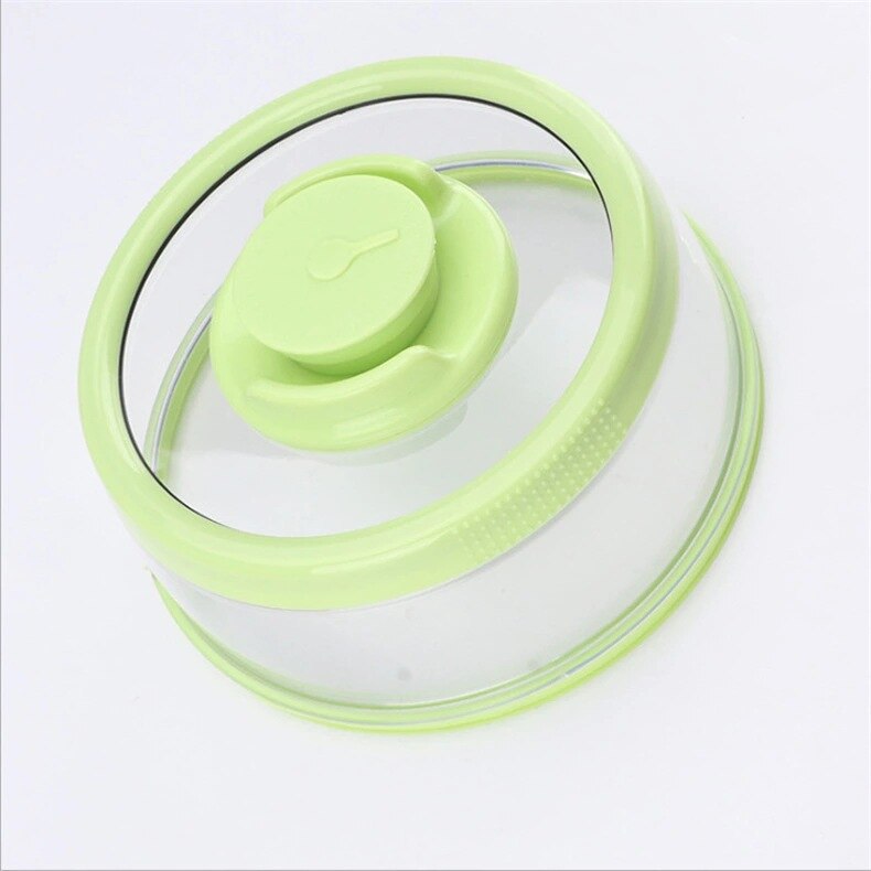 Plastic Vacuum Food Sealer Cover Kitchen Instant Vacuum Food Sealer Fresh Cover Refrigerator Dish Cover Kitchen Tool Vacuum Food: GREEN