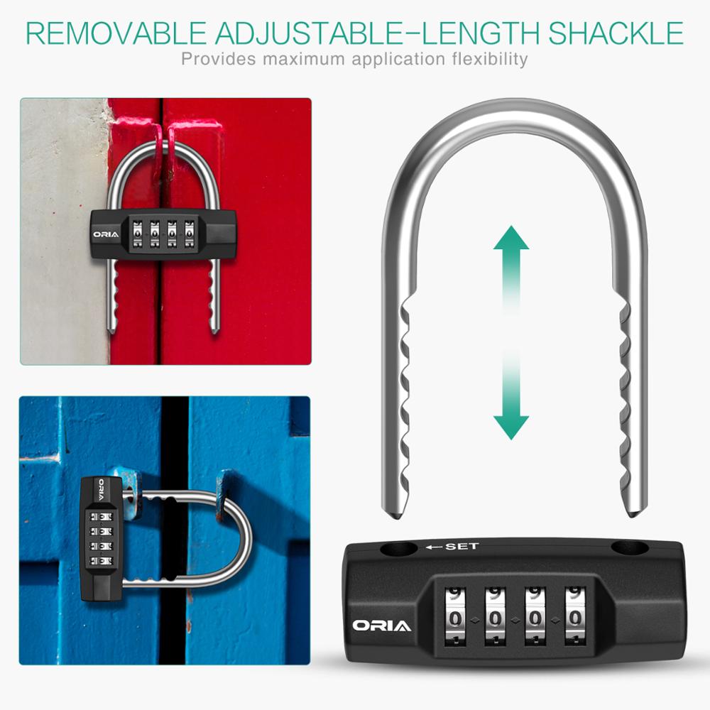 Multifunctional U-Shape Security Padlock Combination 4 Digit Locker Luggage Cabinet Lock Toolbox Door Door Padlock