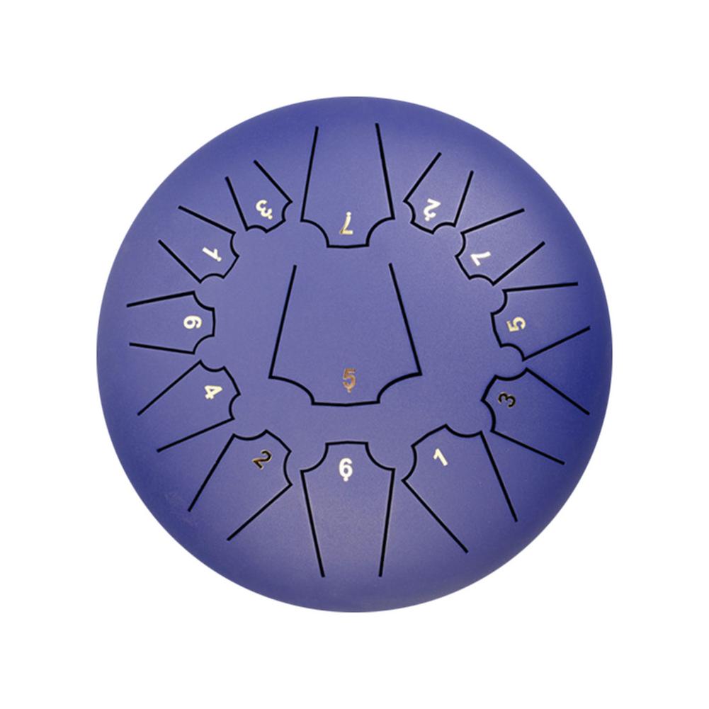 12 Inch 13 Notes Steel Tongue Drum Tune C Empty Spirit Drum Percussion Hand Pan Drum Musical Instruments With Mallet & Carry Bag: Navy blue