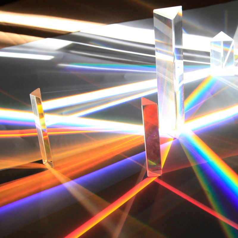 14 * 14 * 87mm optisk trekant prisme prisme effekt spektrum input eksperiment undervisning fotografi tilbehør