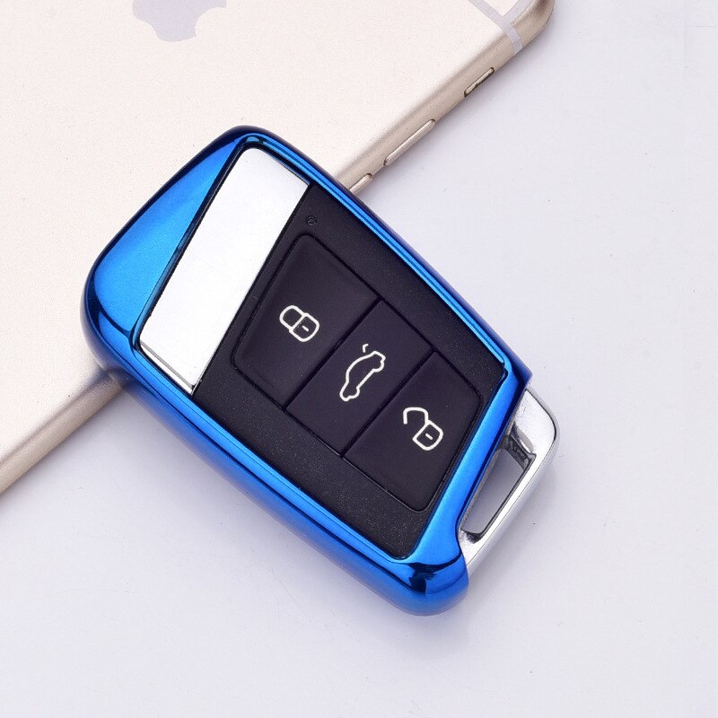 Carcasa de TPU para llave de coche, funda de llave a distancia para Volkswagen VW Passat B8 Skoda Superb A7, accesorios con estilo: blue