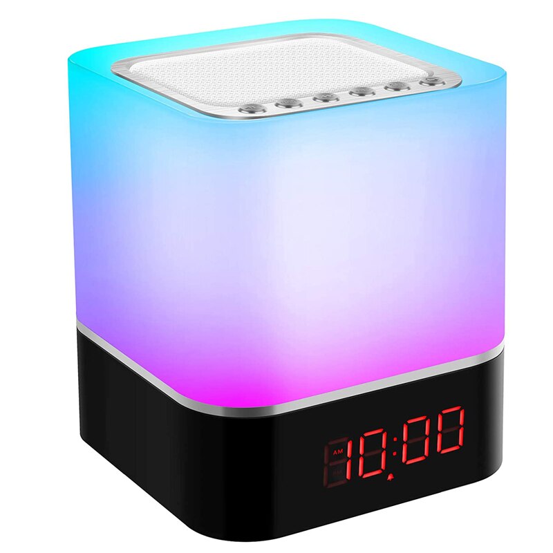 Bluetooth højttalerlampe, led touch natlys, bærbar trådløs højttaler sengelampe , 5 in 1 farveskiftende humørbordlampe
