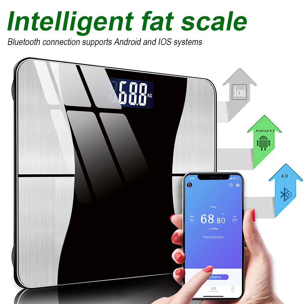 Body Composition Analyzer With Smartphone App Bluetooth Body Fat Scale Smart Accurate Wireless Digital Bathroom Weight Scale