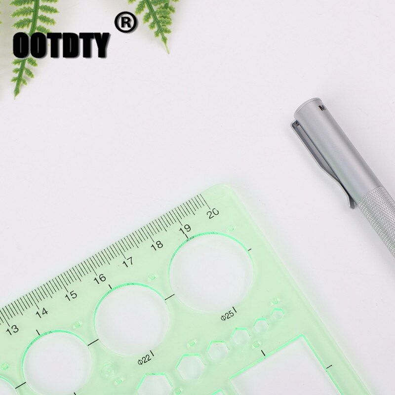 Geometrische Plastic Circles Squares Hexagons Driehoek plantillas letras Sjabloon Heerser Tekening Tool