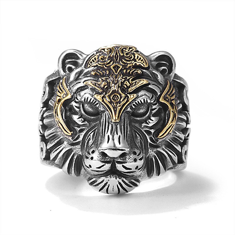 Vintage Dier Uil Tiger Snuiven Gouden Ringen Voor Mannen Punk Dominante Straat Hip-Hop Verstelbare Ring Voor Vrouwen sieraden: 182