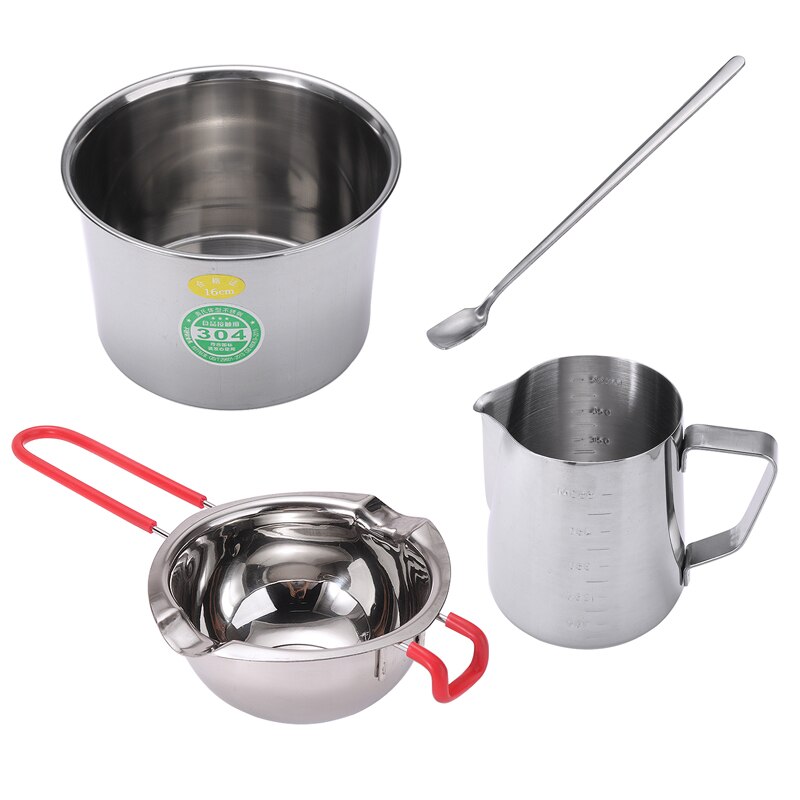 Candle Making Kit Candle Wicks Stainless Steel Melted Wax Cup With Large Double Boiler Pouring Pot Scale Stir Spoon DIY Candles